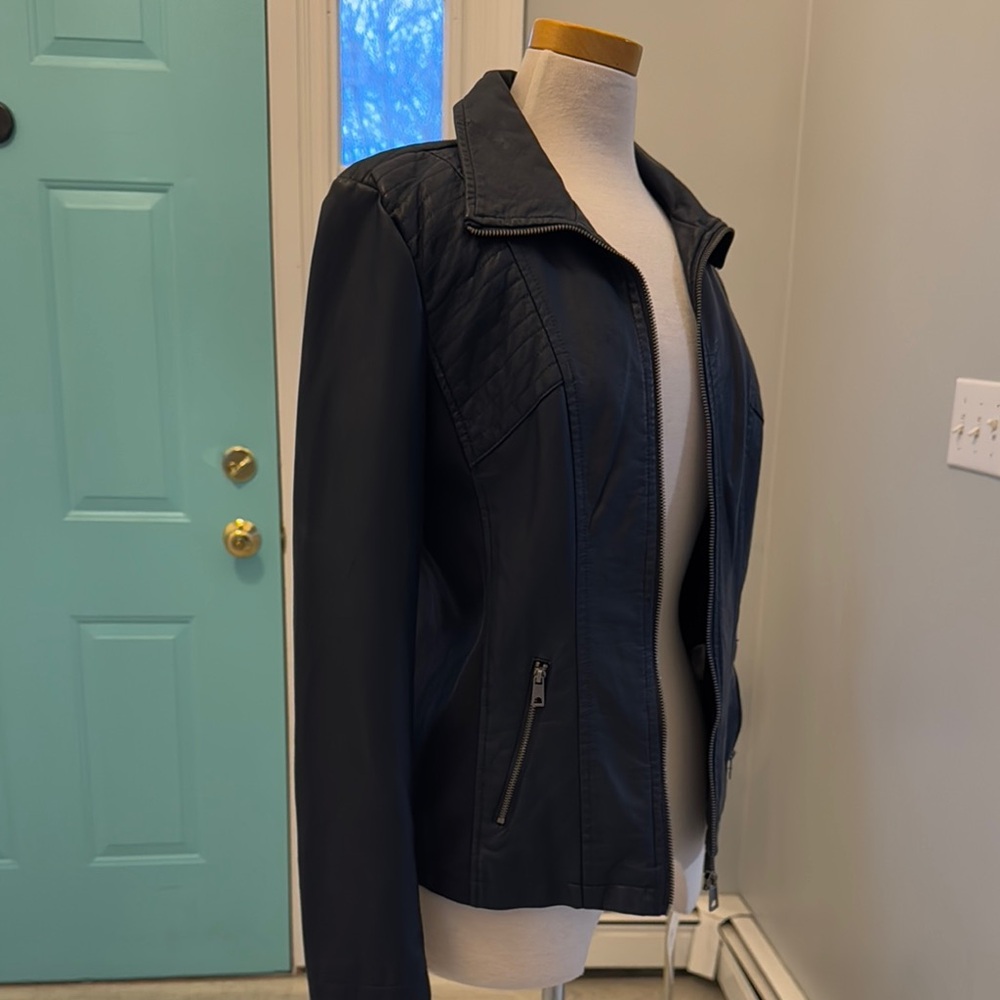 Faux Leather Navy jacket